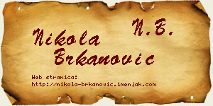 Nikola Brkanović vizit kartica